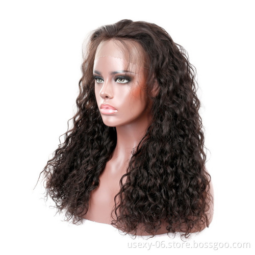 High Quality Unprocessed Virgin Hair Wigs Raw Indian Hair Swiss Lace Wig Water Wave 360 Lace Wig